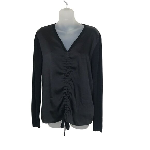 Ted Baker Black  Baniy  Ruched Detail Top Size 3 (US 8) - Picture 3 of 8
